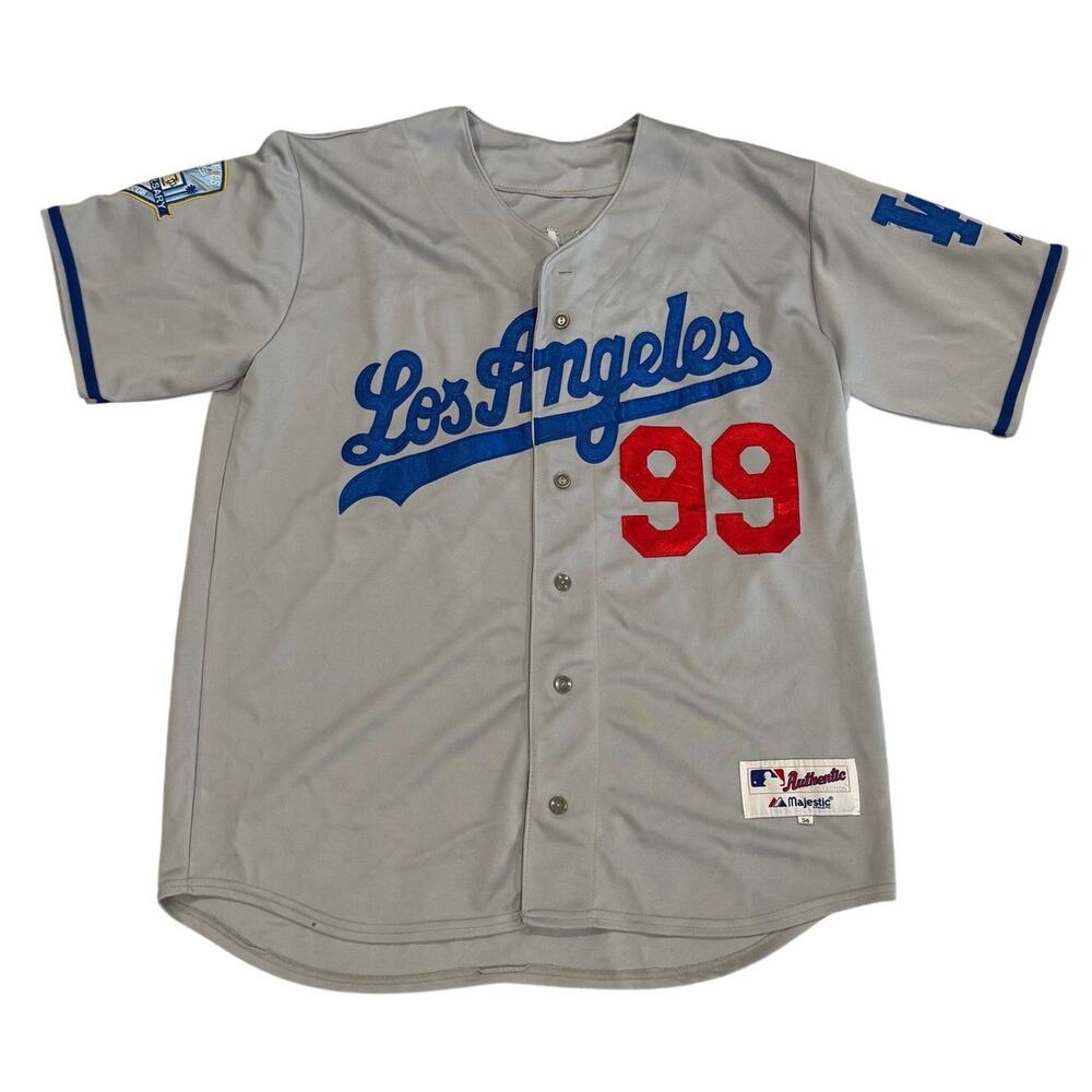 Majestic Manny Ramirez LA Dodgers #99 Gray Road Jersey Size 54 50th Anniv 2008